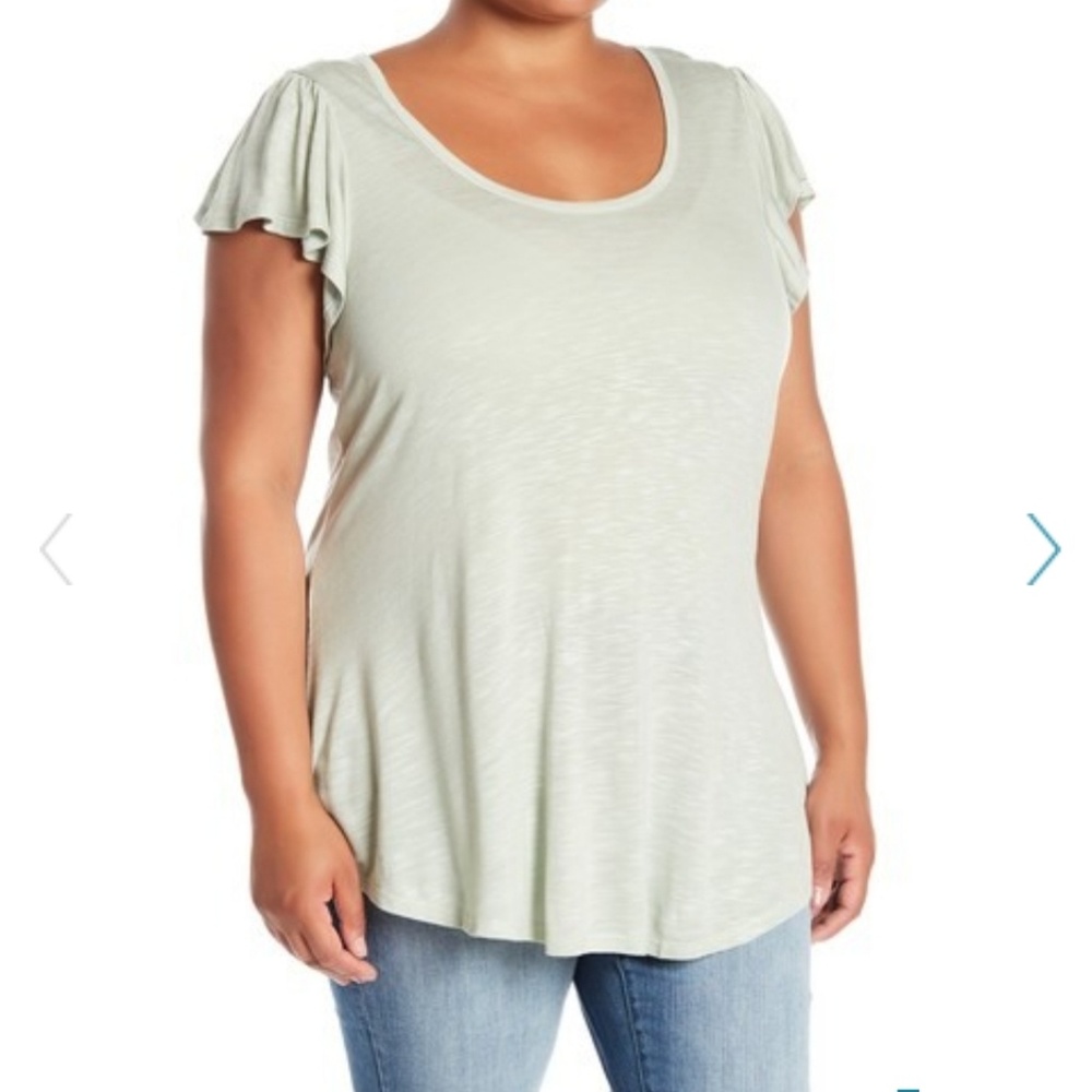 Bobeau ruffle sleeve tee